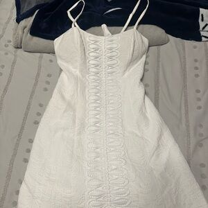 Lilly Pulitzer White Strapless Dress with Lace-Up Detail